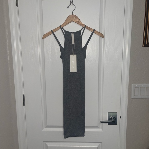 NEW DION LEE SEAMLESS LOOP TANK DRESS Medium Grey Ribbed Knit {$390} Medium - Picture 6 of 12